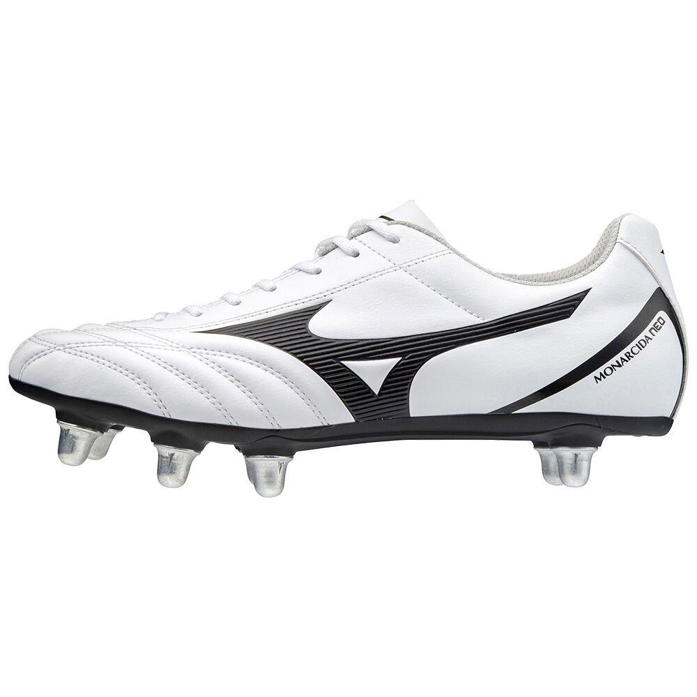 Men's Mizuno Rugby Shoes White/Black/Red Monarcida Neo Rugby SI Shoes - R1GA207009